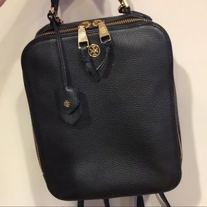Black leather Tory Burch backpack